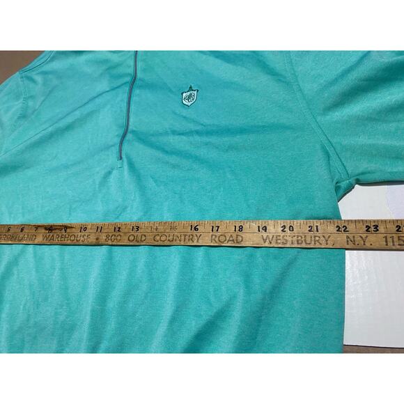 Donald Ross Sweater Mens LARGE Green Quarter Zip Performance Pullover Golf Logo - Picture 4 of 8
